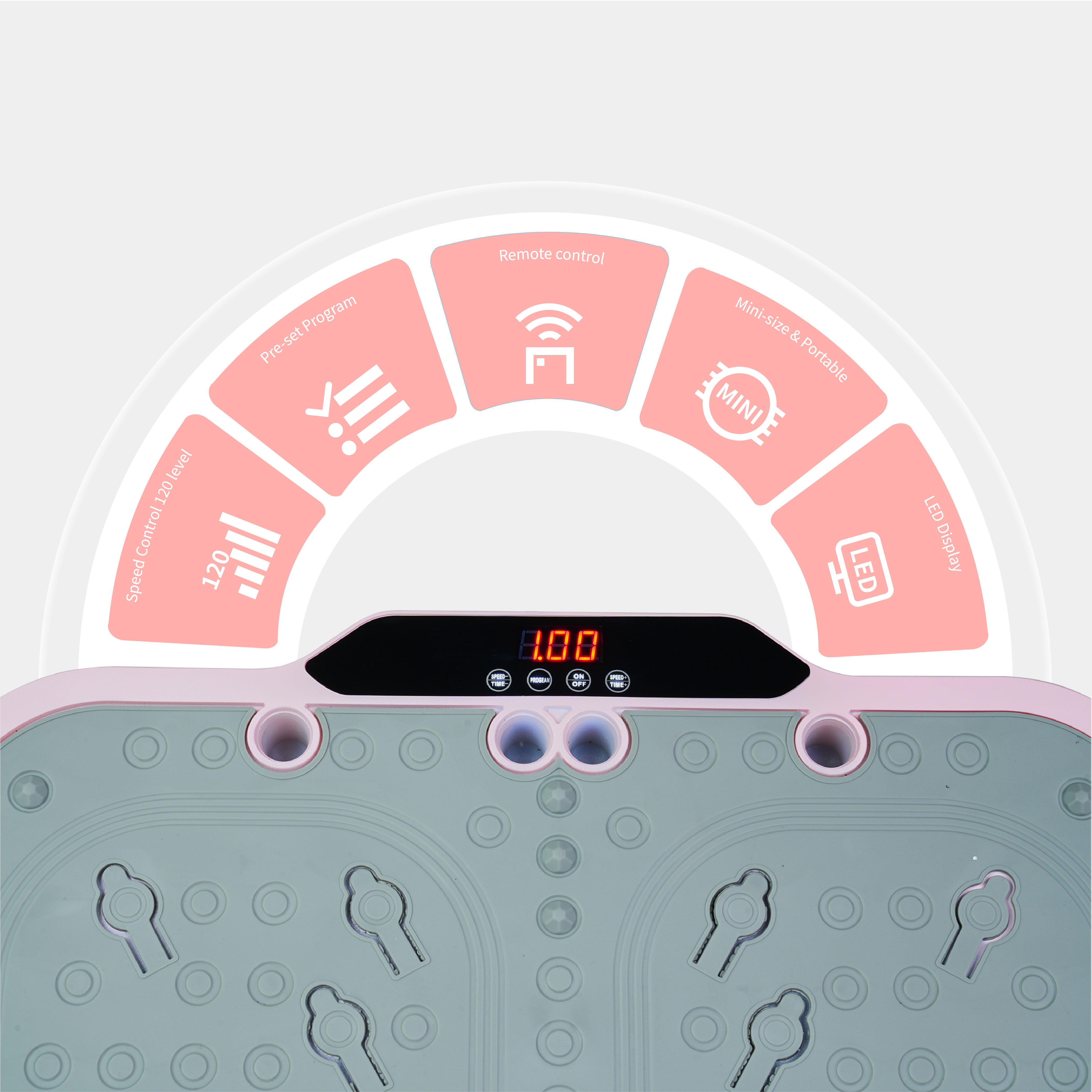 Vibration Plate Fitness Platform With Handle Whole Body Exercise Machine With 120 Speed Levels, Lymphatic Drainage, Fat Burning, And Weight Loss, Perfect For Women, Men, And Home Gym Exercise_voghion.com